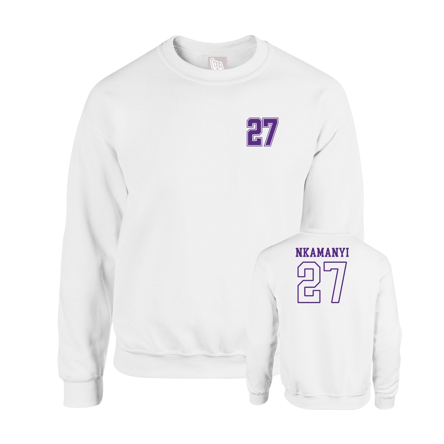 Fleece Crew — Chest Back in White