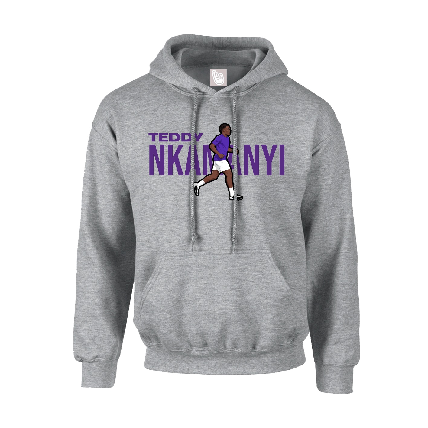 Youth Hoodie — Player Name in Grey