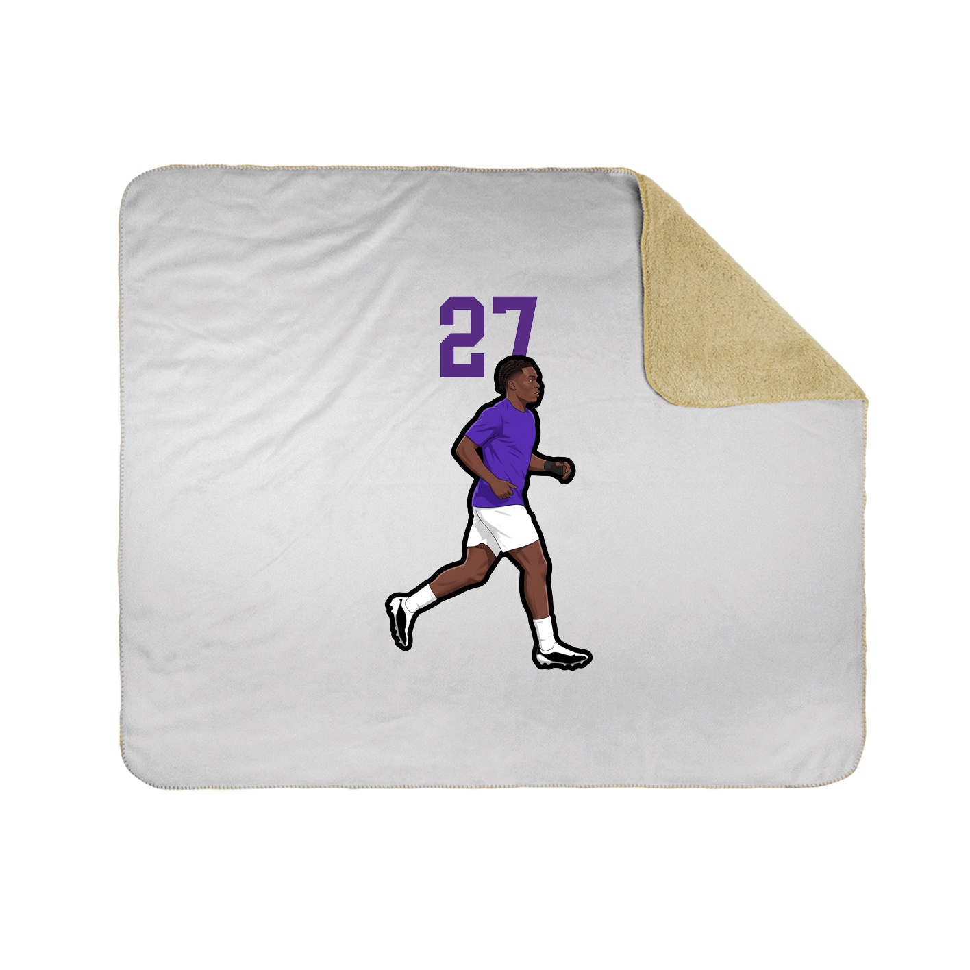 Throw Blanket — Number Top in White