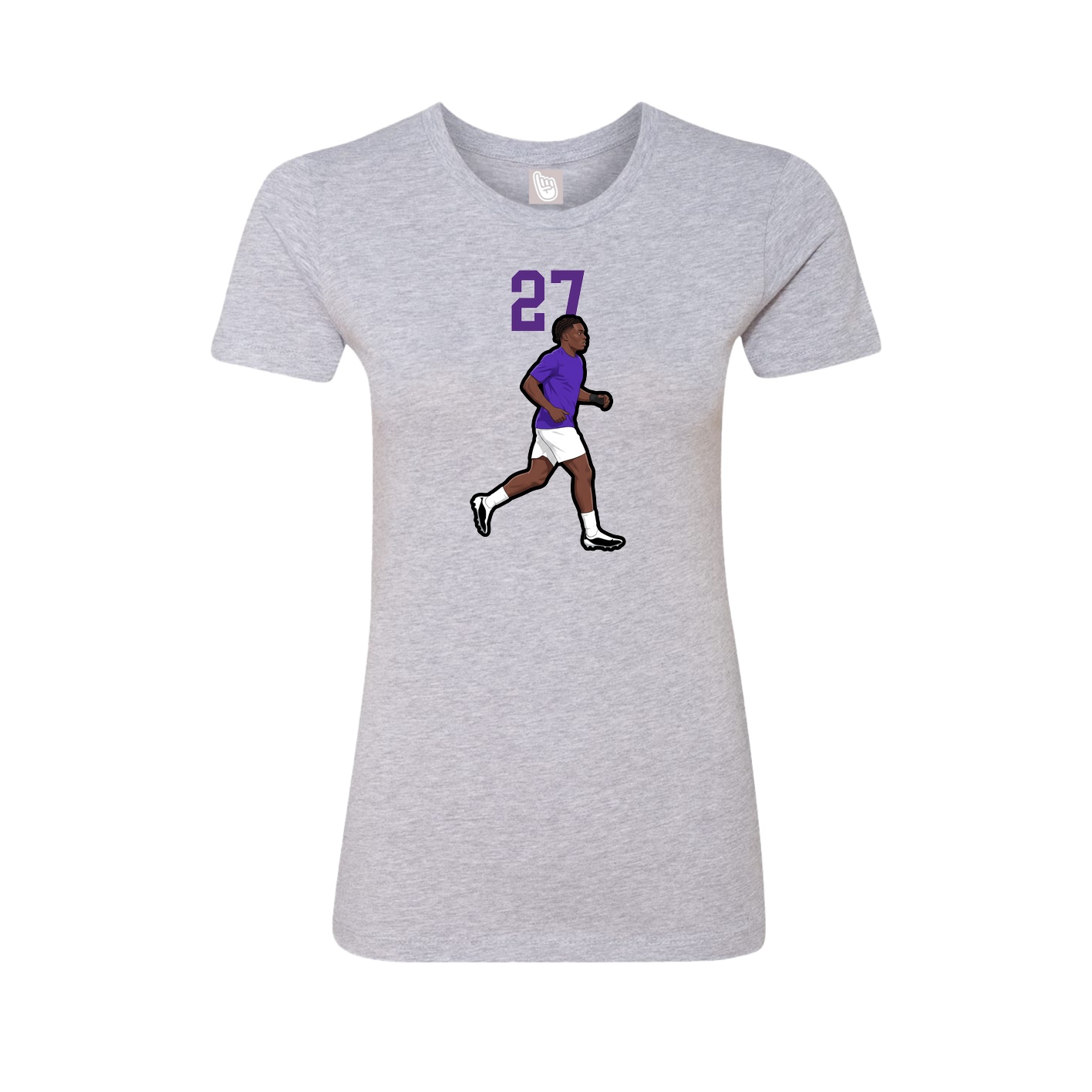 Fitted Women's Tee — Number Top in Grey