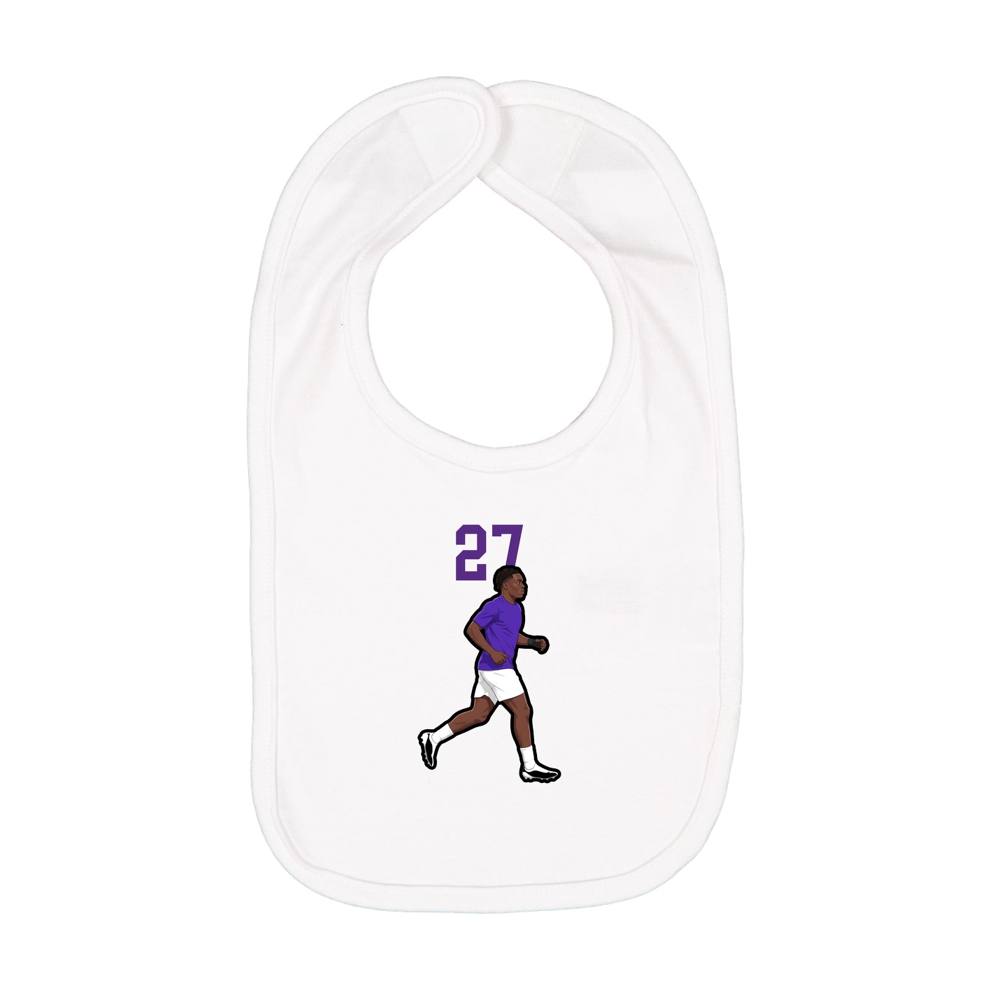 Infant Bib — Number Top in White