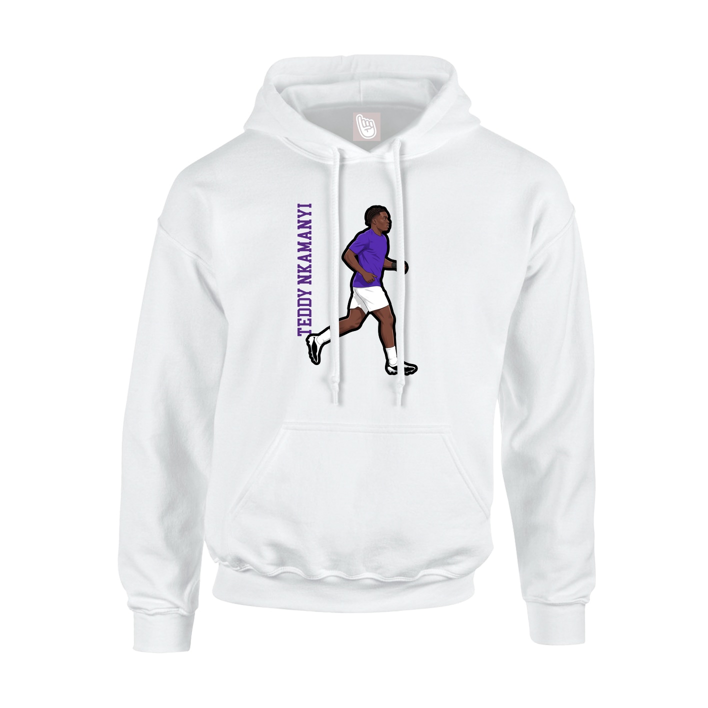 Youth Hoodie — Name Vertical in White