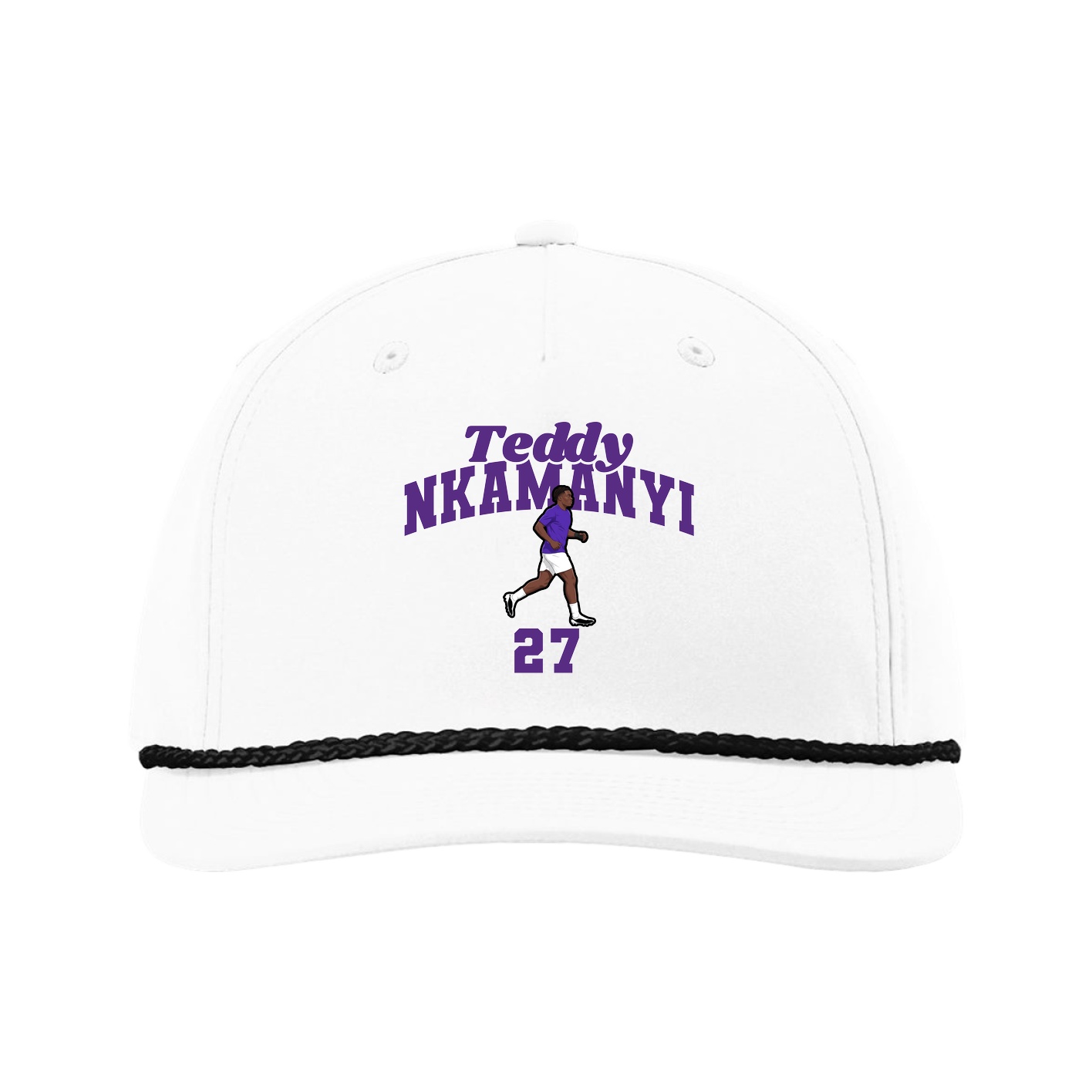 Five-Panel Classic Rope Cap — Signature Arch in White