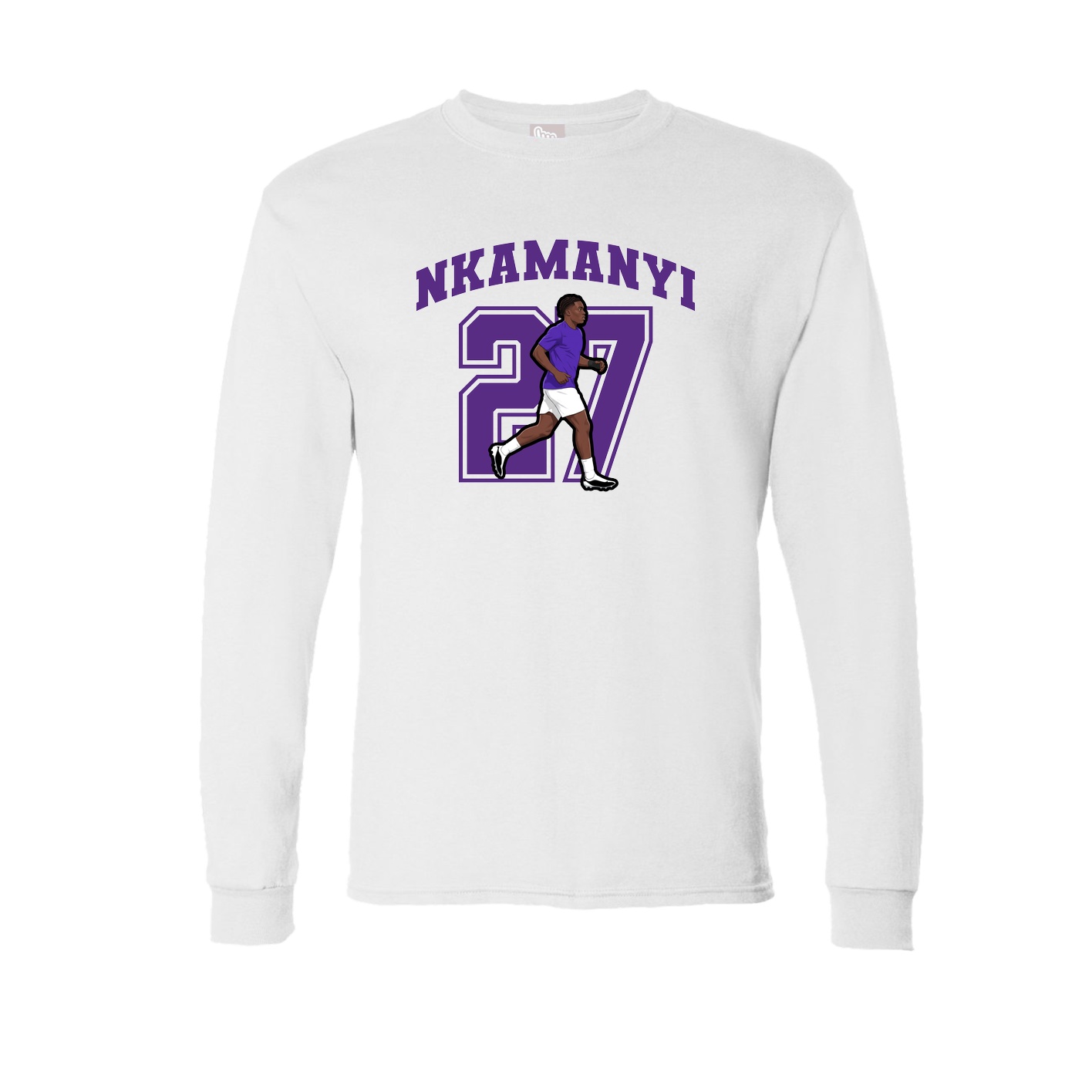 Long Sleeve Tee — Number in White