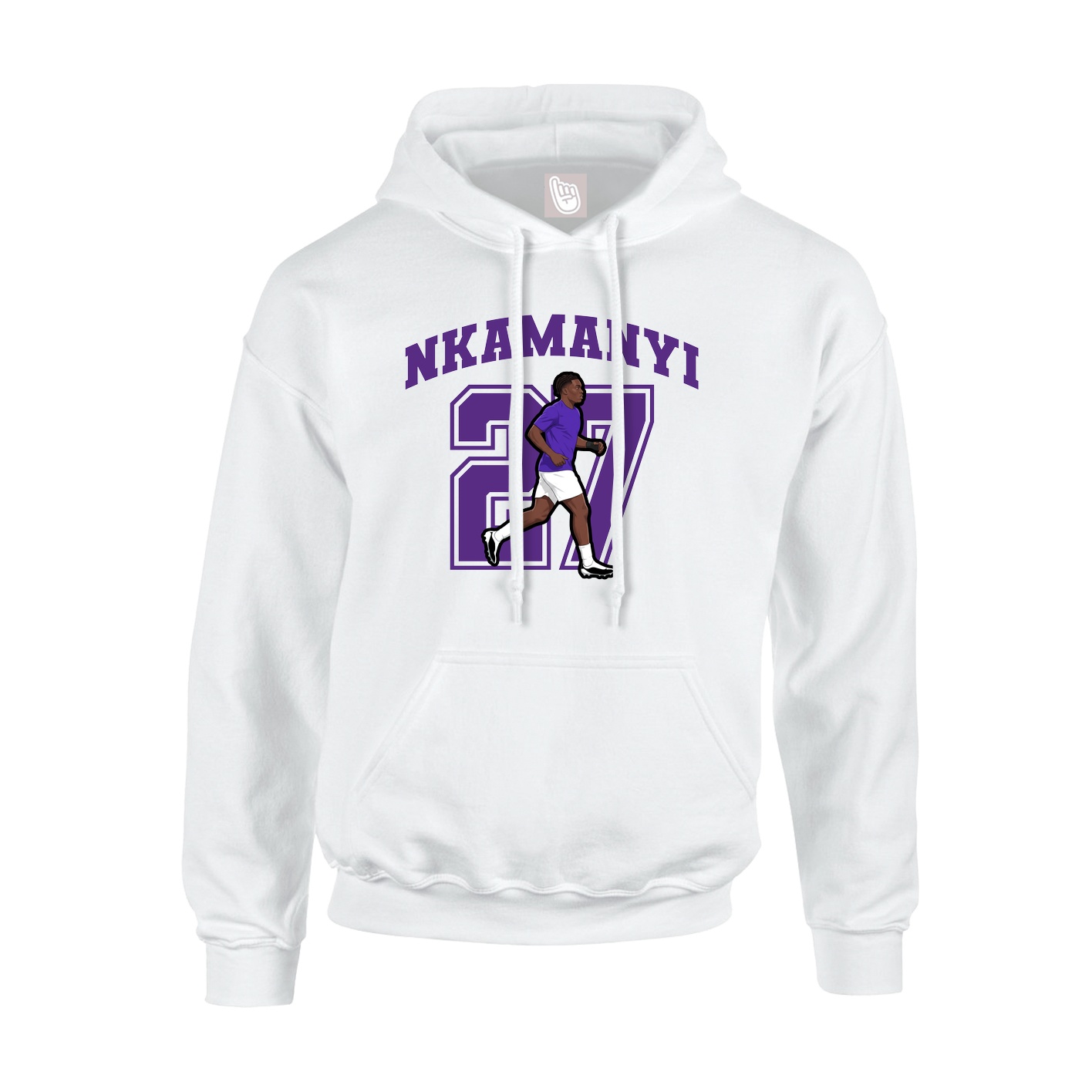 Hoodie — Number in White