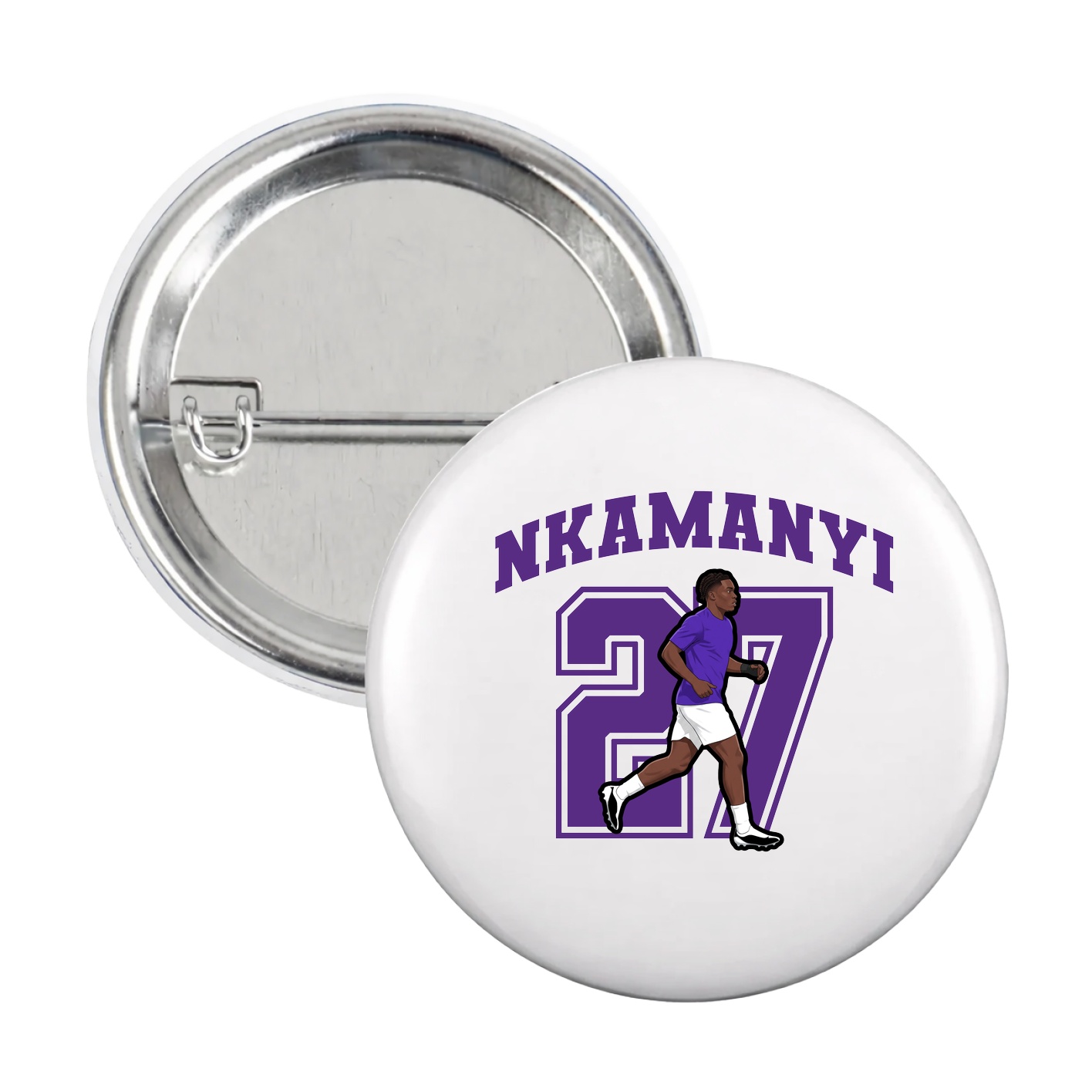 Game Day Button — Number in White