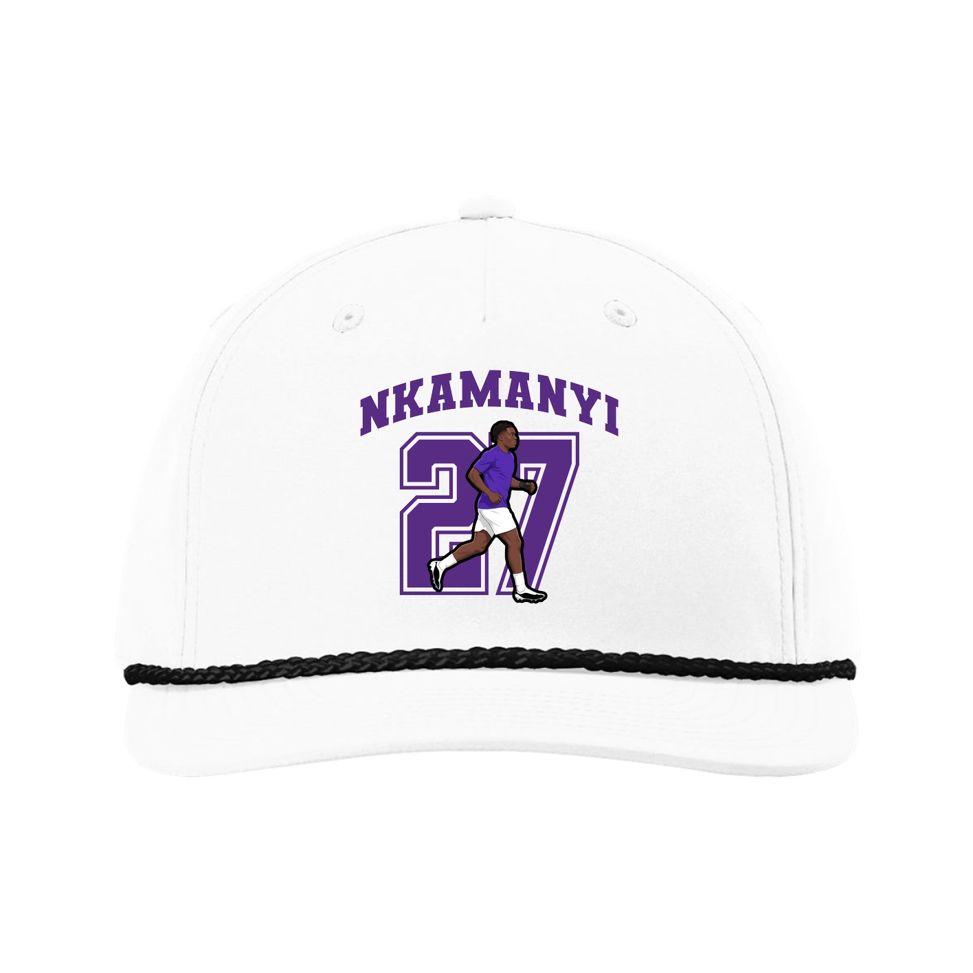 Five-Panel Classic Rope Cap — Number in White