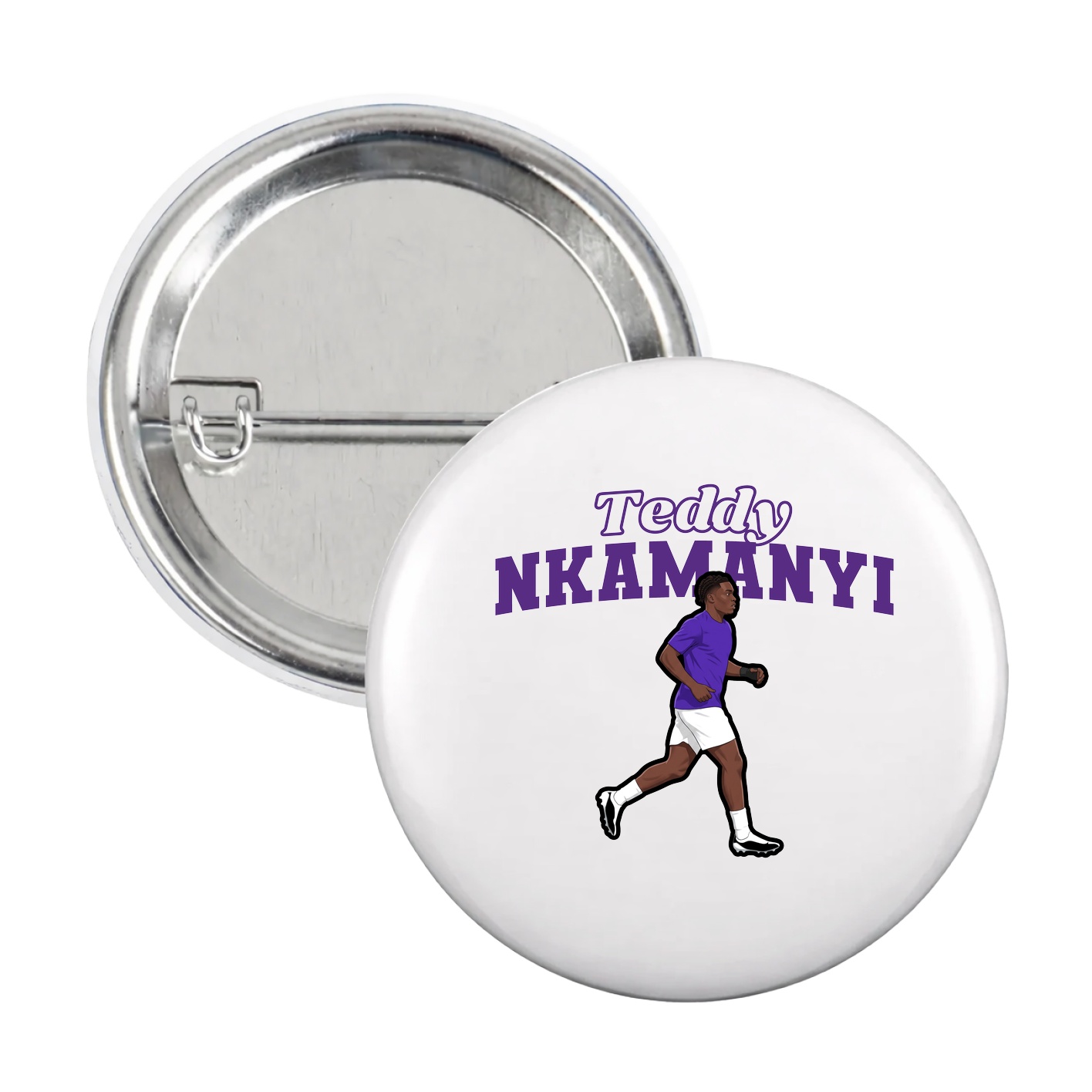 Game Day Button — Name Arch in White