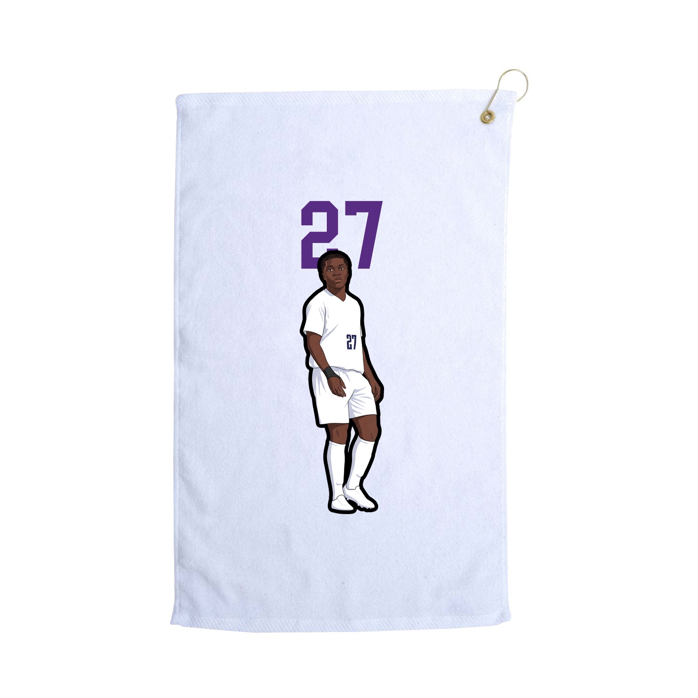 Golf Towel — Number Top in White