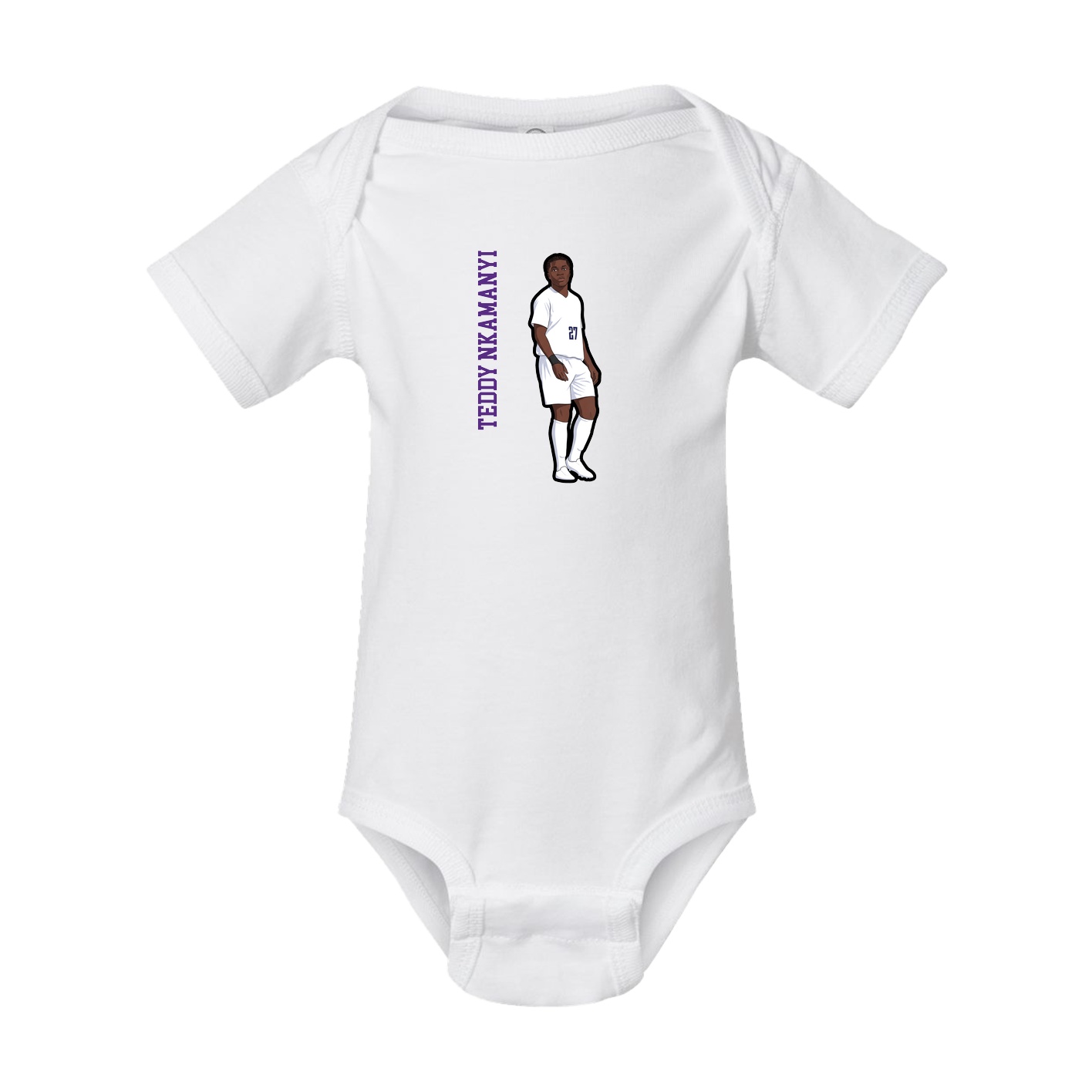 Baby Onesie — Name Vertical in White