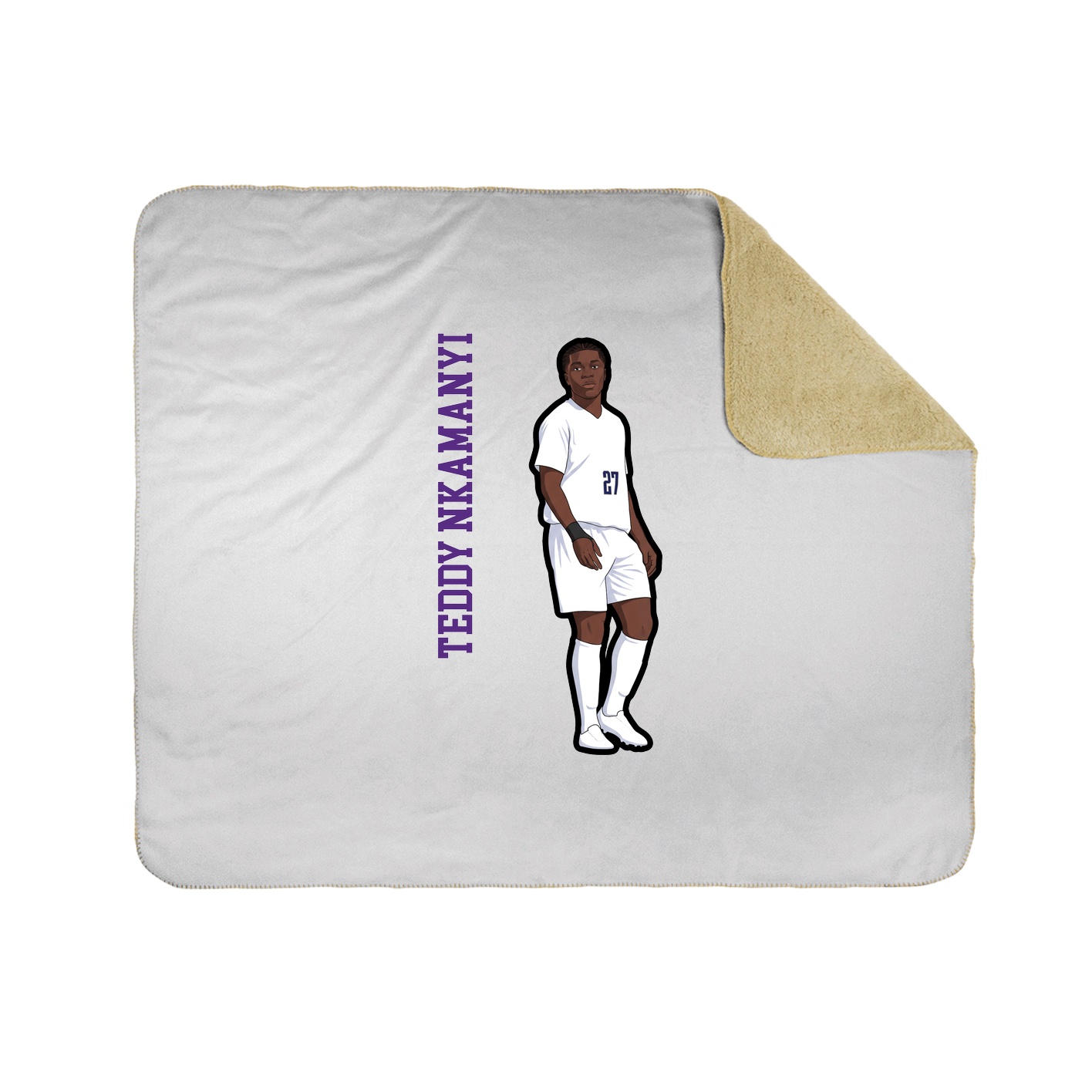 Throw Blanket — Name Vertical in White