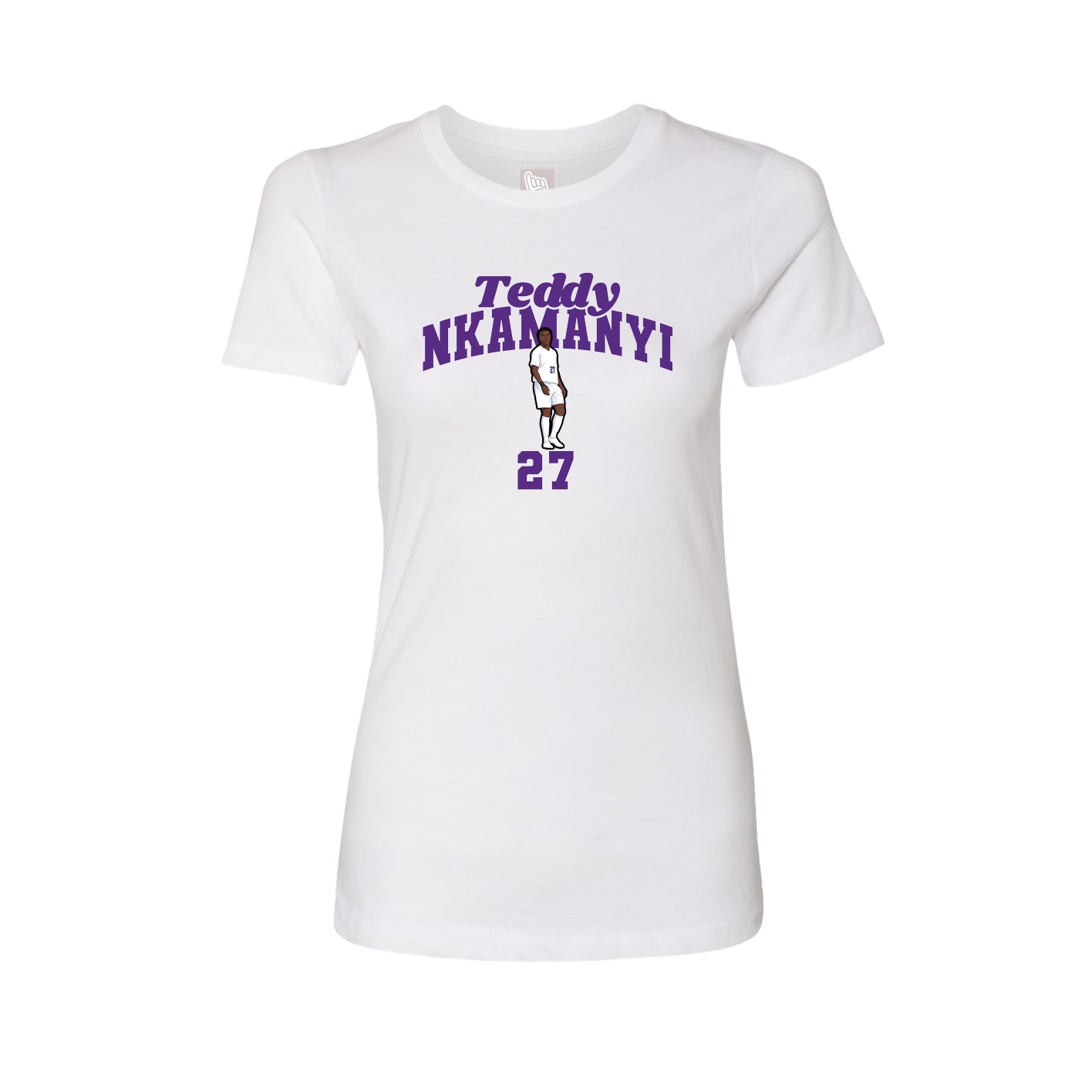 Fitted Women's Tee — Signature Arch in White