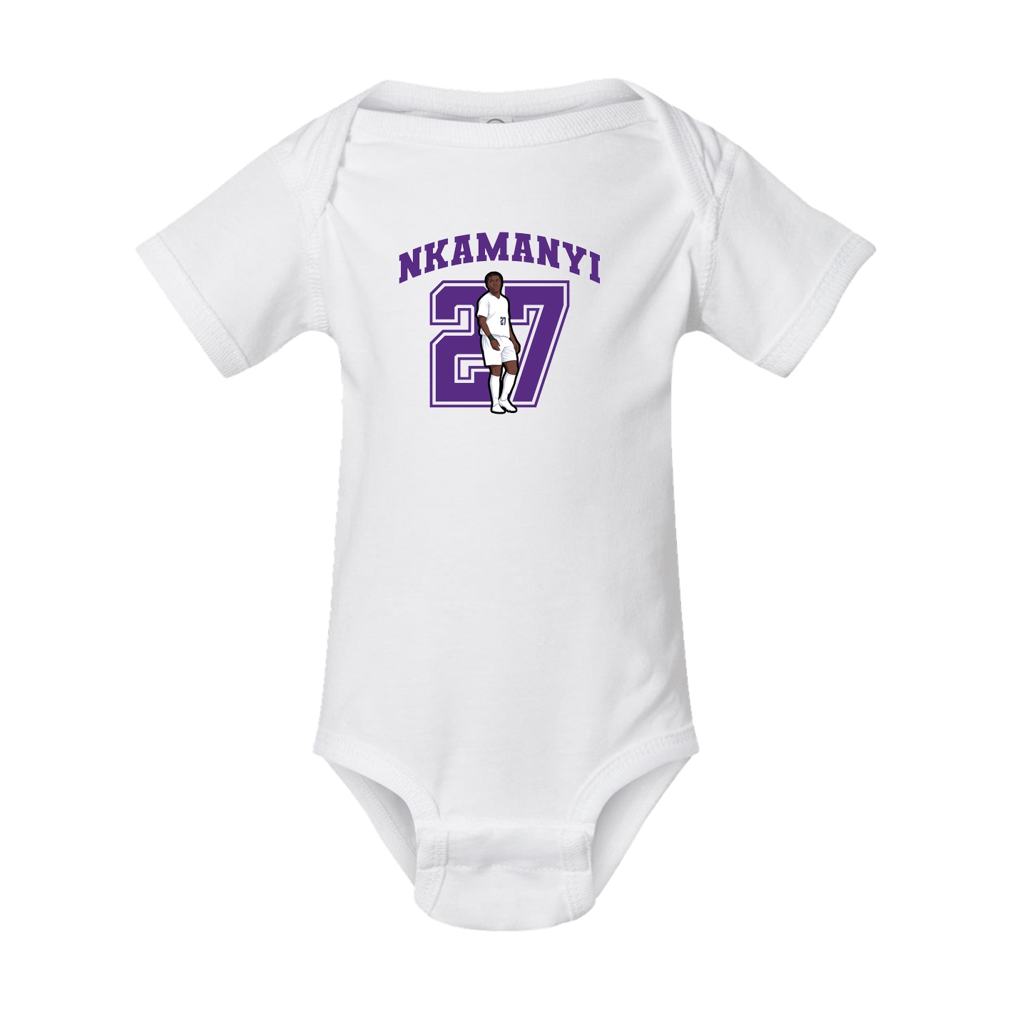 Baby Onesie — Number in White