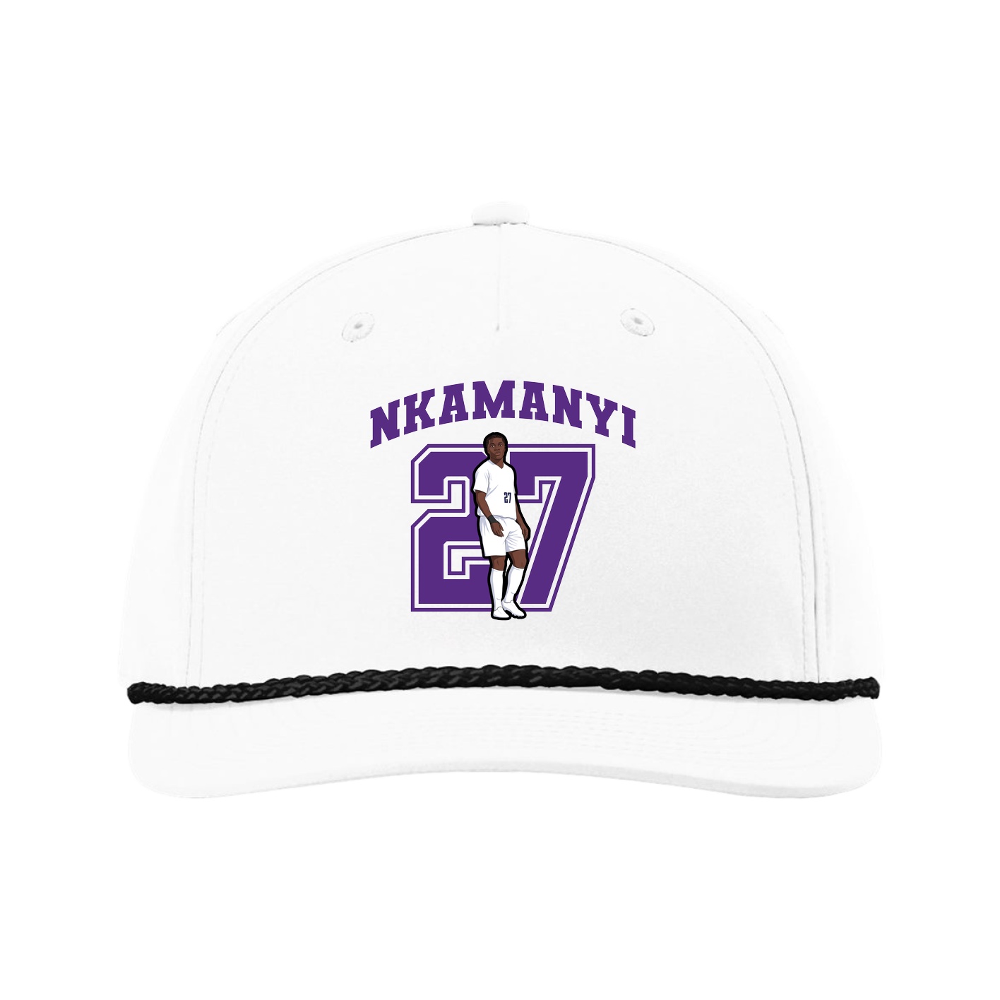Five-Panel Classic Rope Cap — Number in White