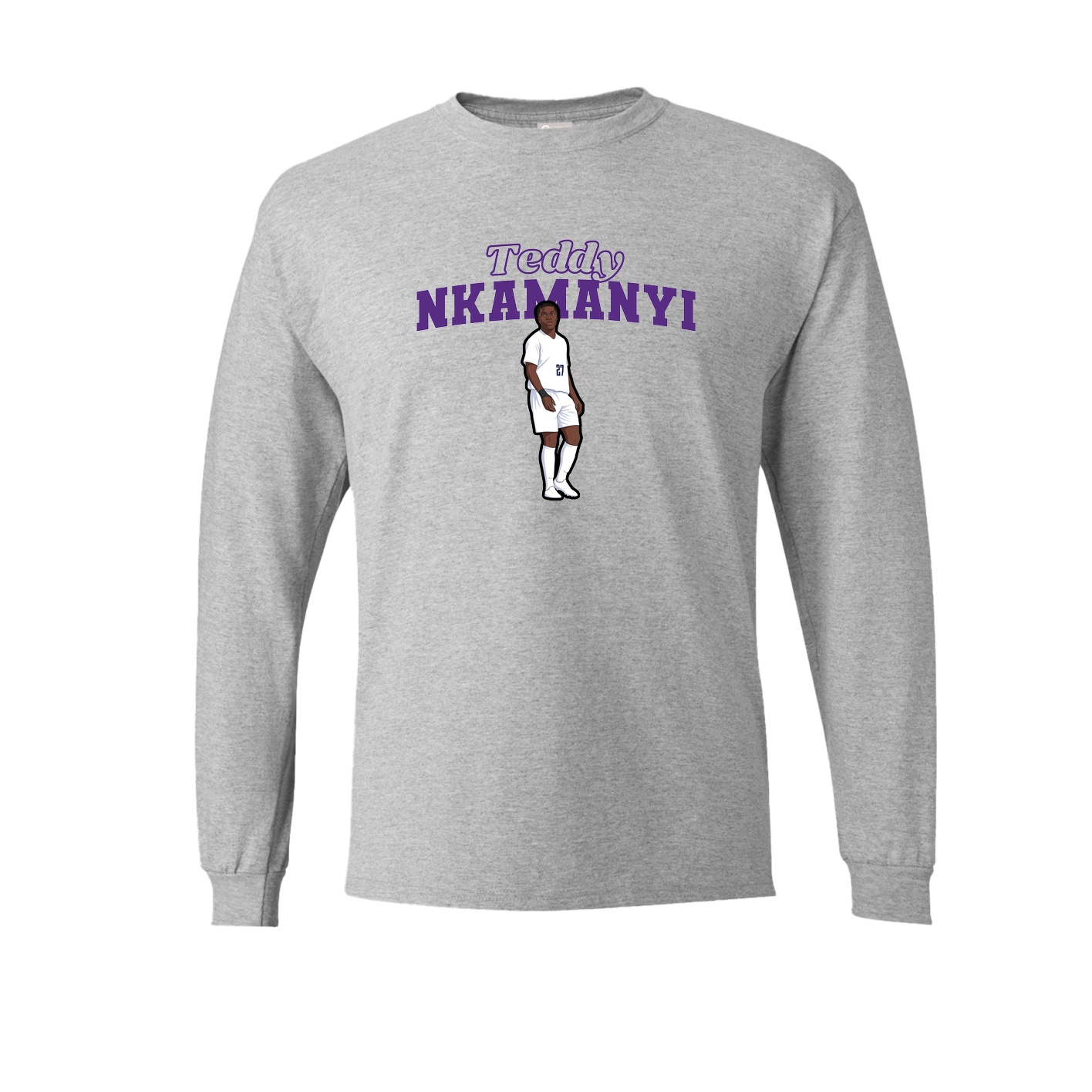 Long Sleeve Tee — Name Arch in Grey