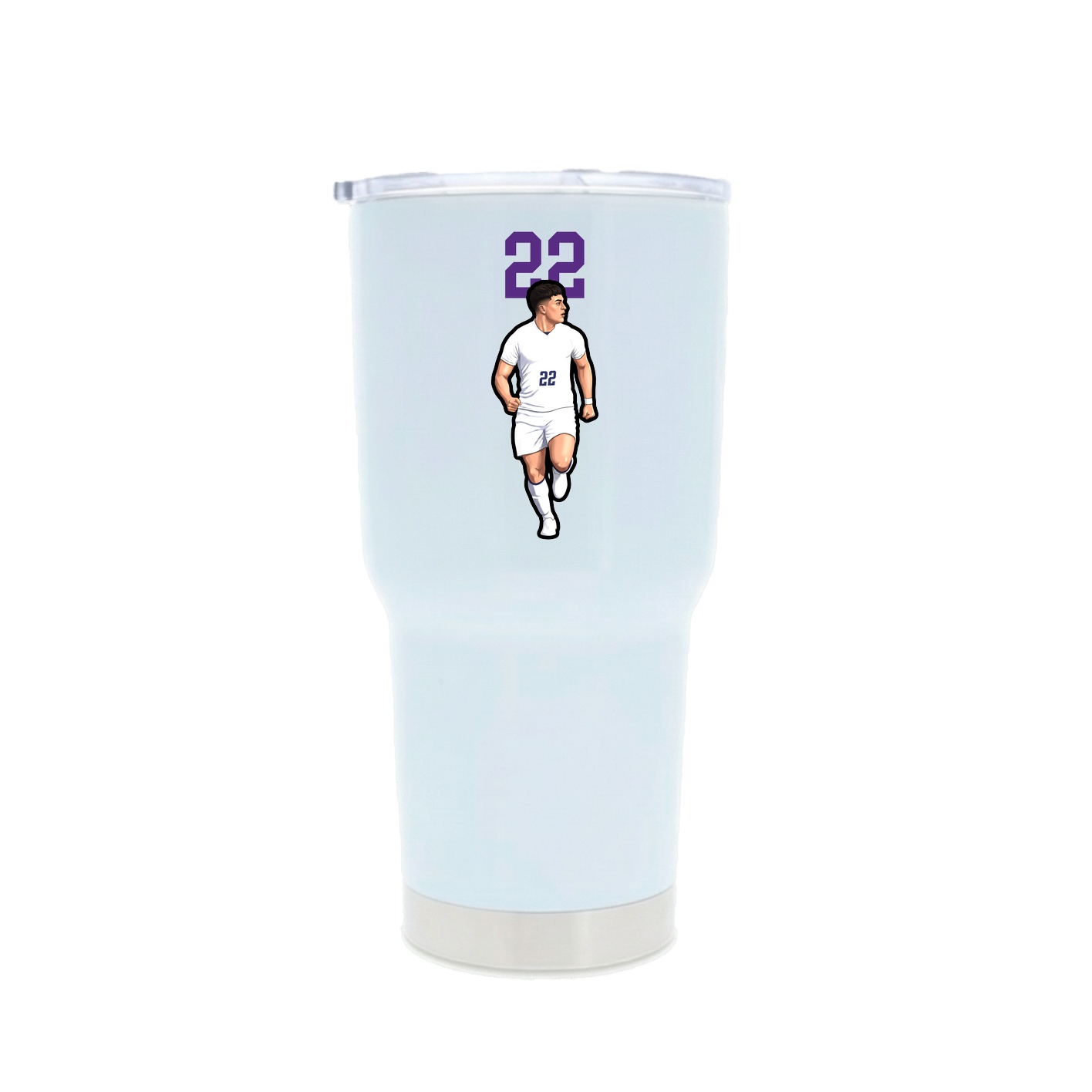 30oz Stainless Steel Tumbler — Number Top in White