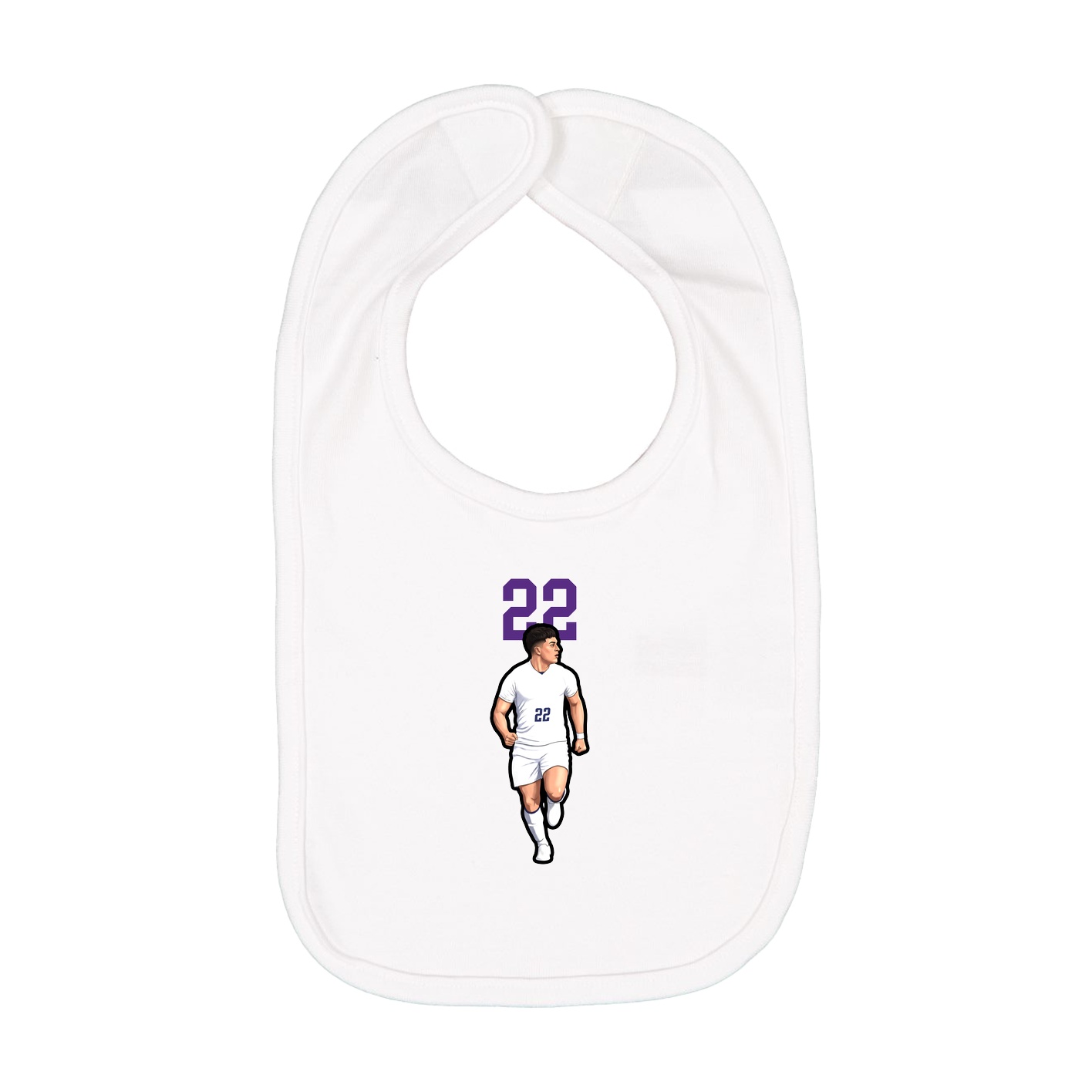 Infant Bib — Number Top in White