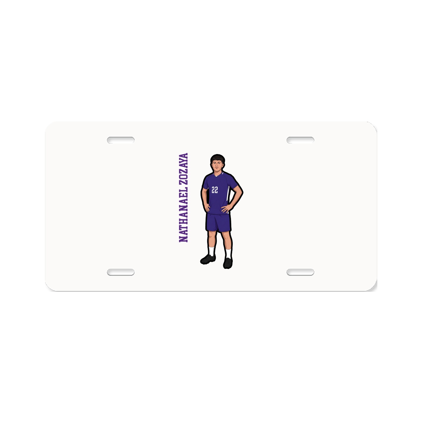 License Plate — Name Vertical in Classic