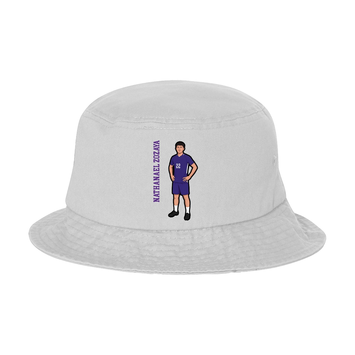 Bucket Cap — Name Vertical in White