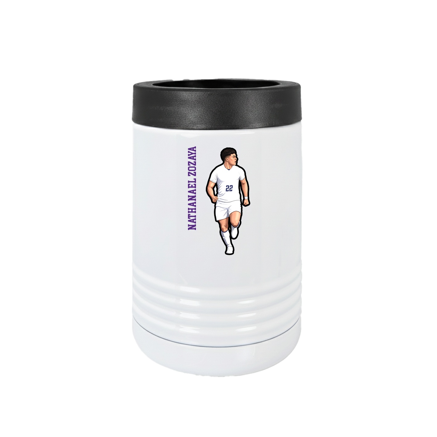 Beverage Holder — Name Vertical in White