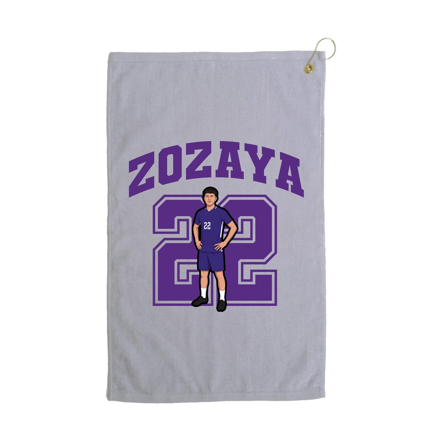 Golf Towel — Number in Grey