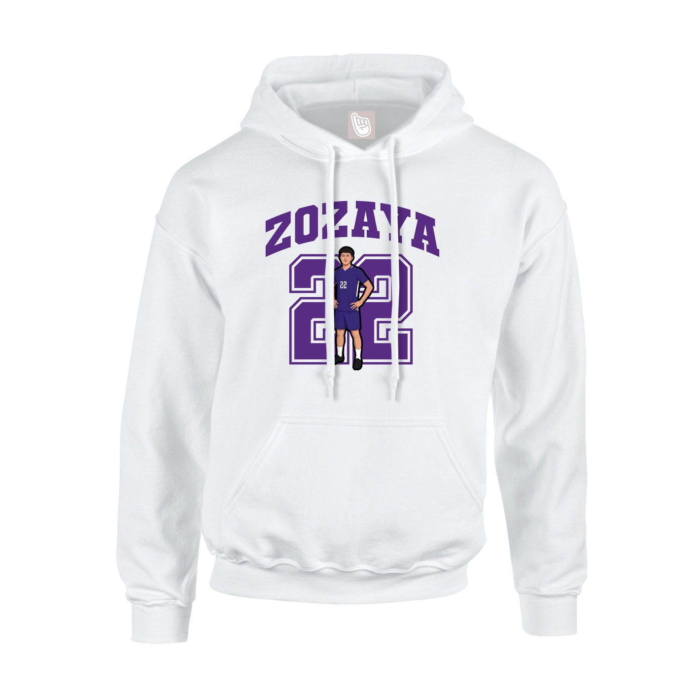 Hoodie — Number in White