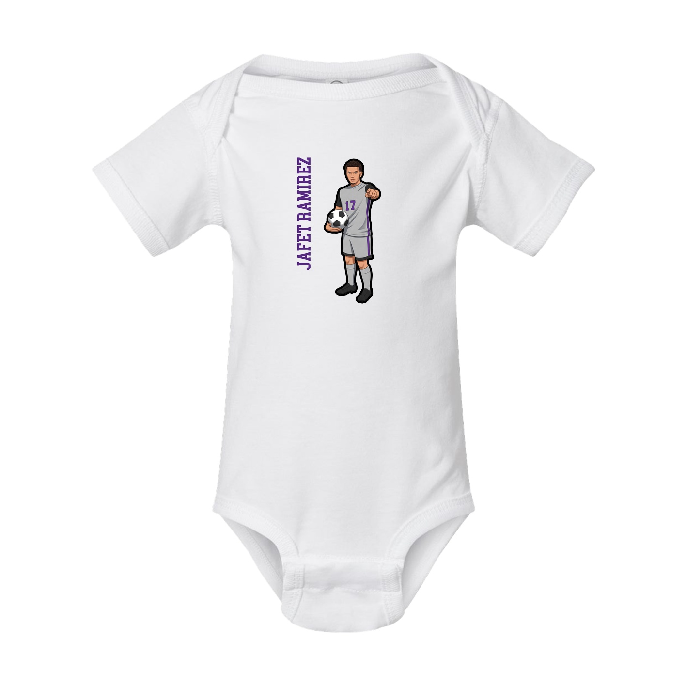 Baby Onesie — Name Vertical in White