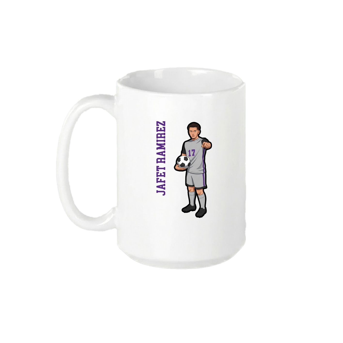 15oz Coffee Mug — Name Vertical in White