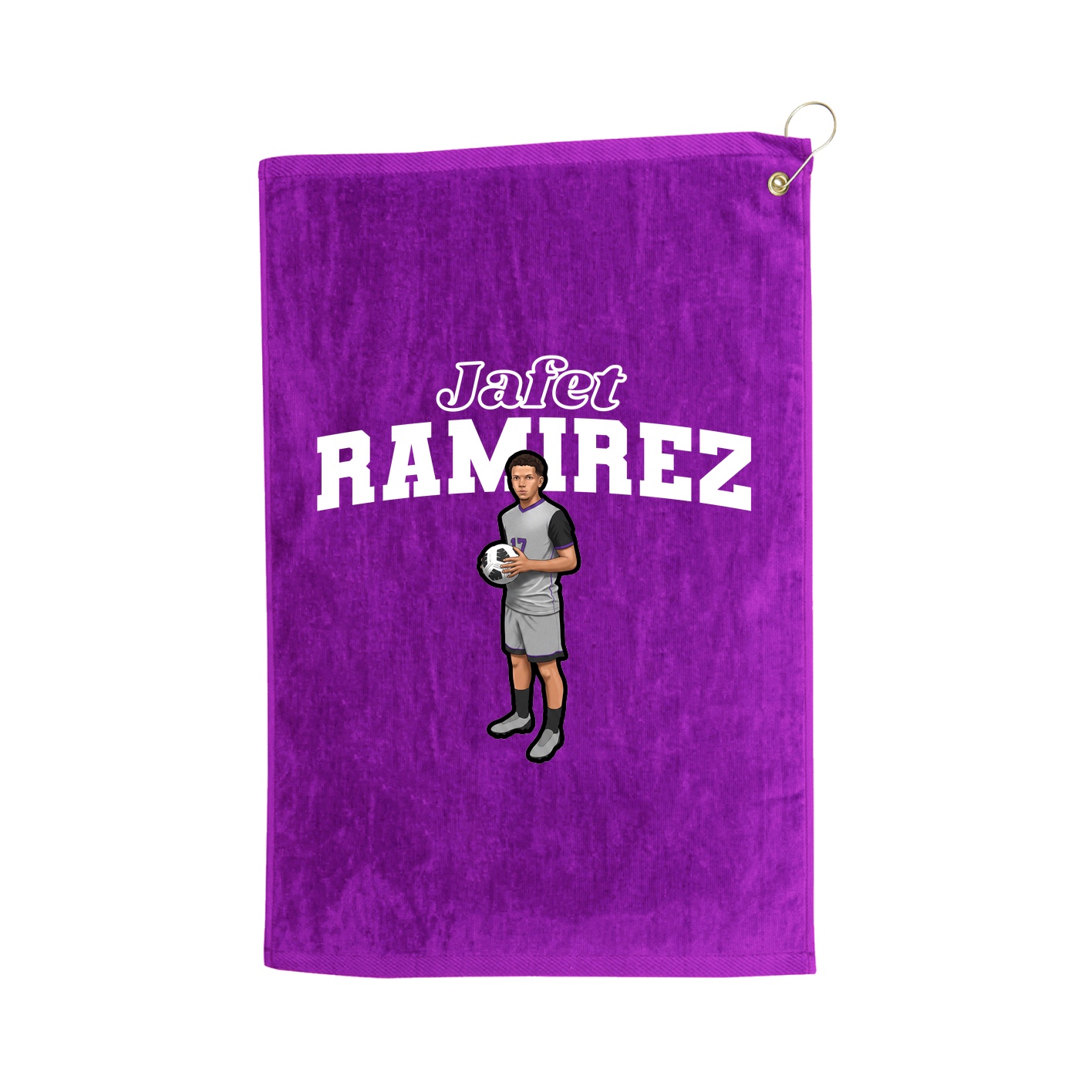 Golf Towel — Name Arch in Purple