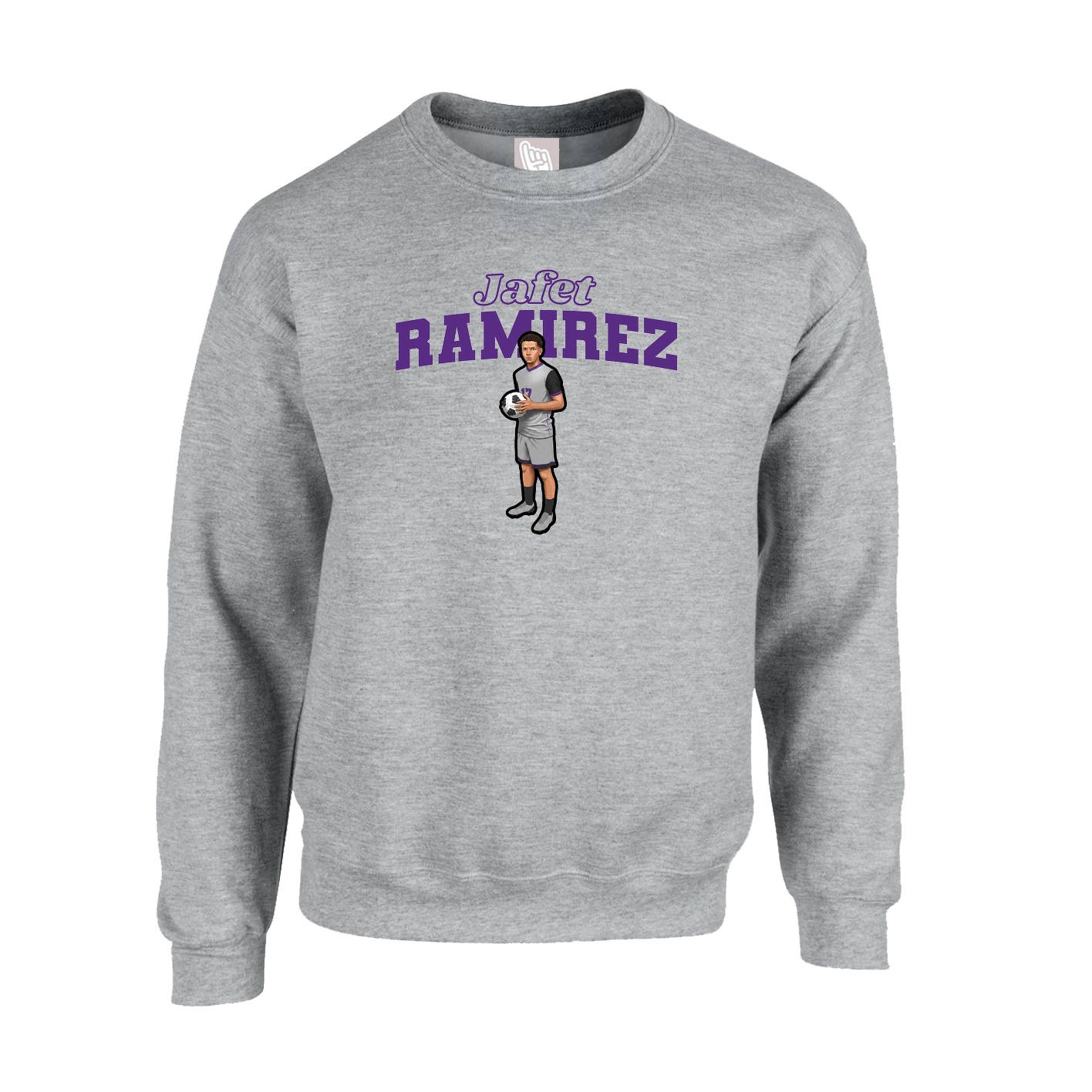 Fleece Crew — Name Arch in Grey