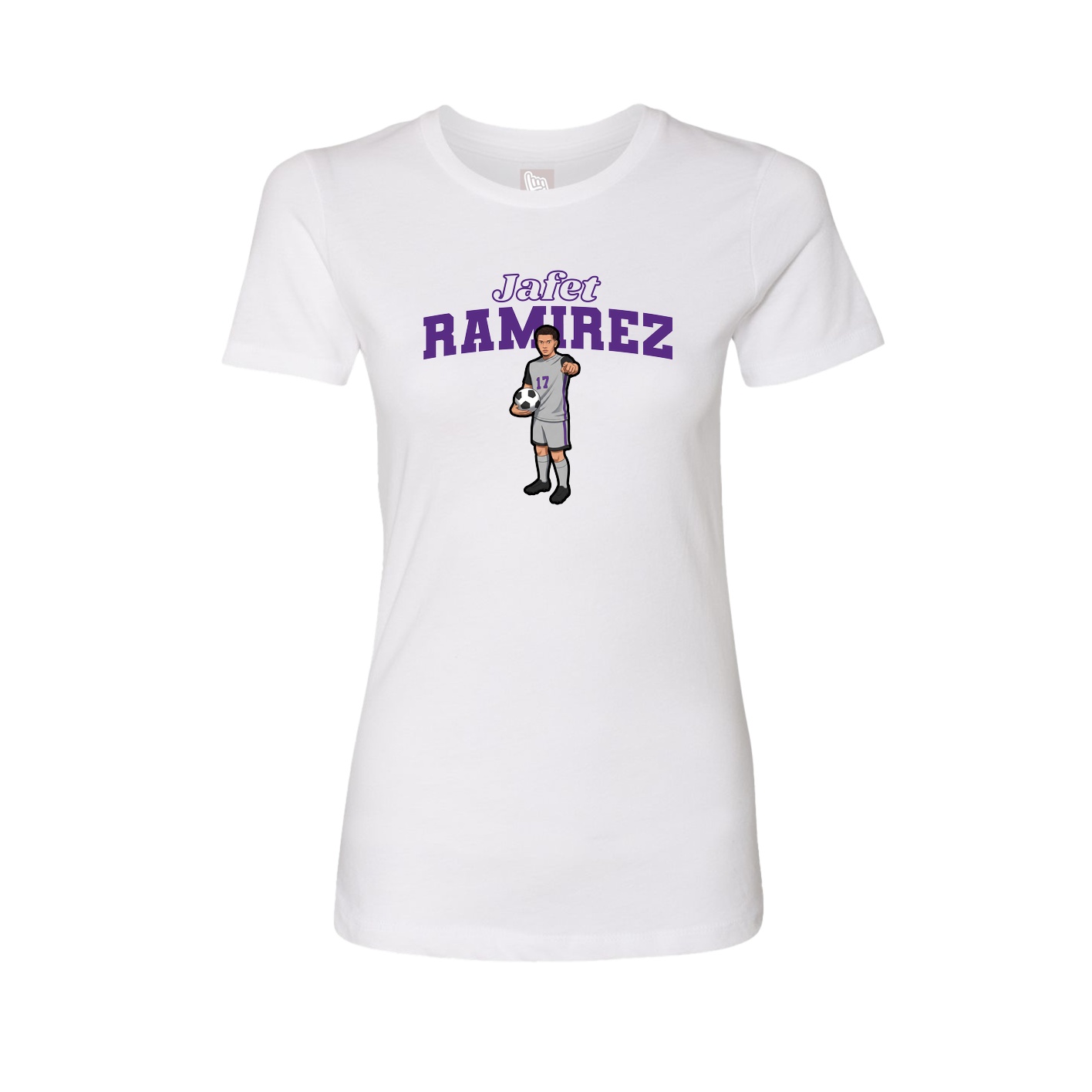 Fitted Women's Tee — Name Arch in White