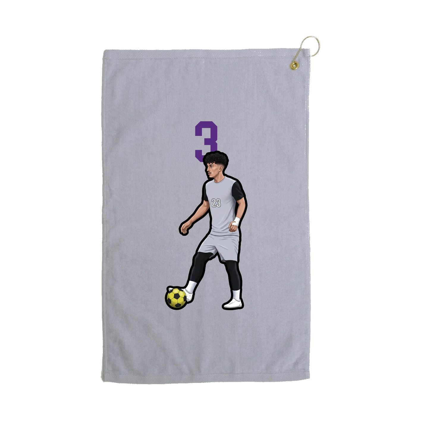 Golf Towel — Number Top in Grey