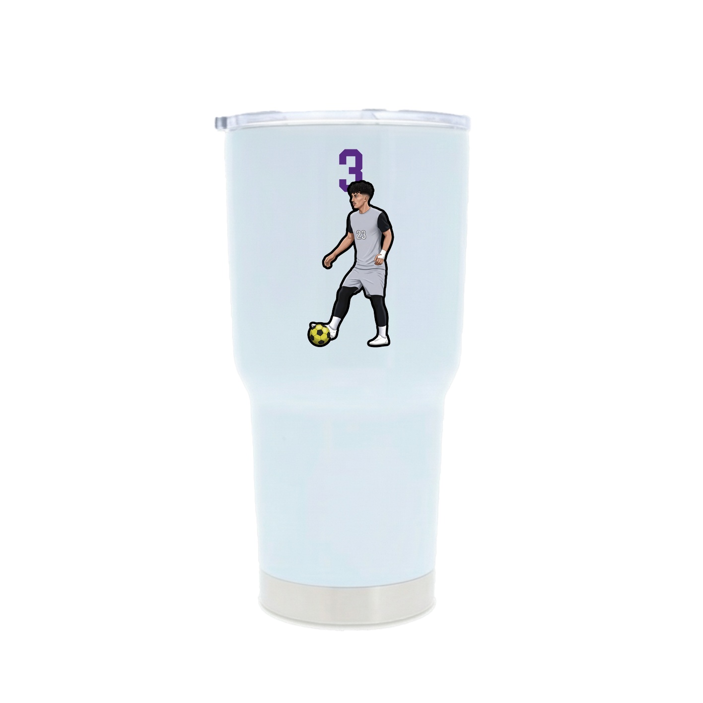 30oz Stainless Steel Tumbler — Number Top in White
