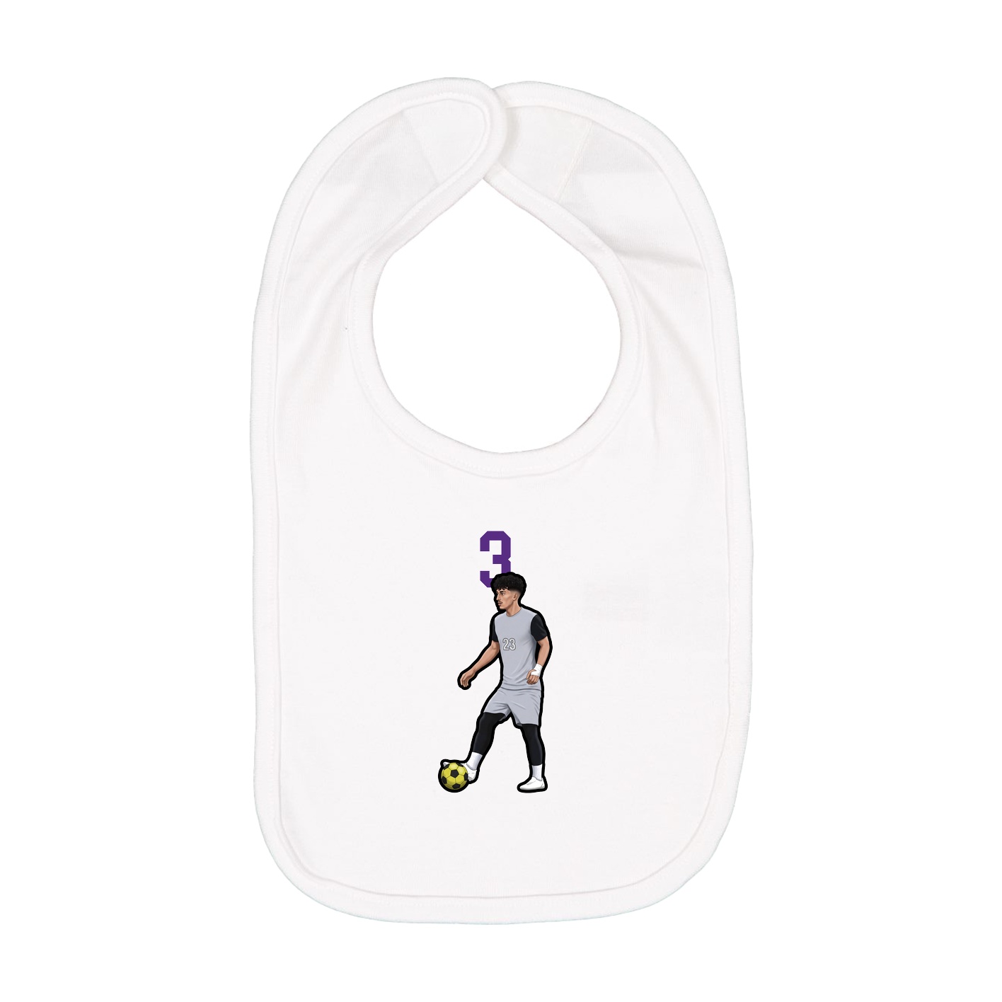Infant Bib — Number Top in White
