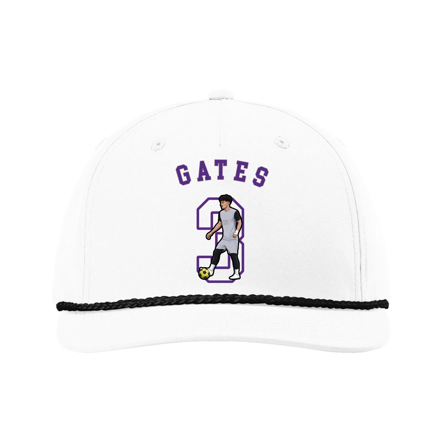 Five-Panel Classic Rope Cap — Shirsey Arch in White