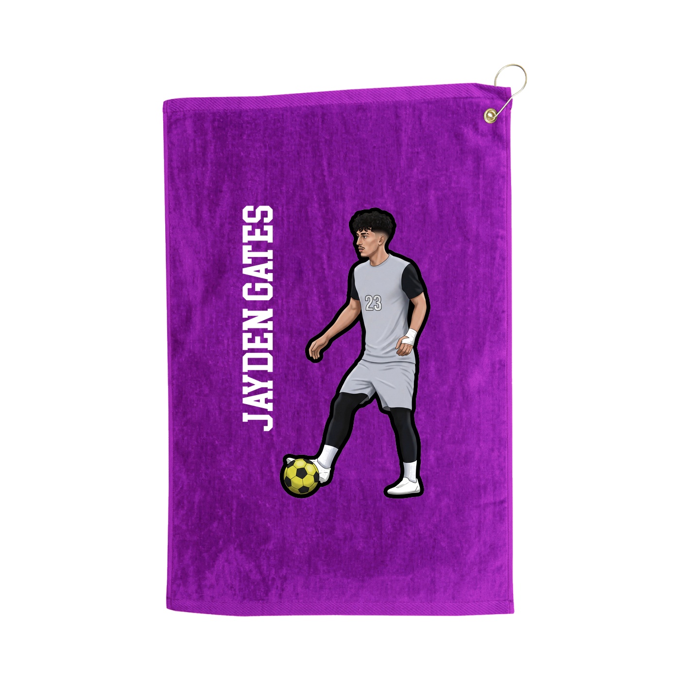 Golf Towel — Name Vertical in Purple
