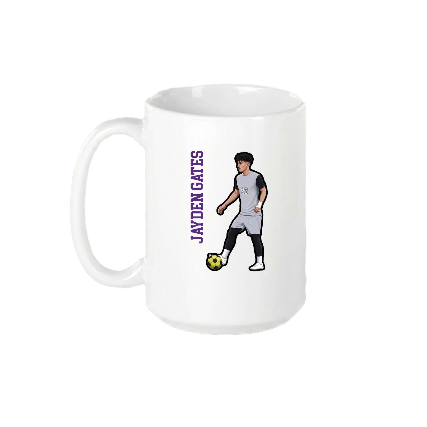 15oz Coffee Mug — Name Vertical in White
