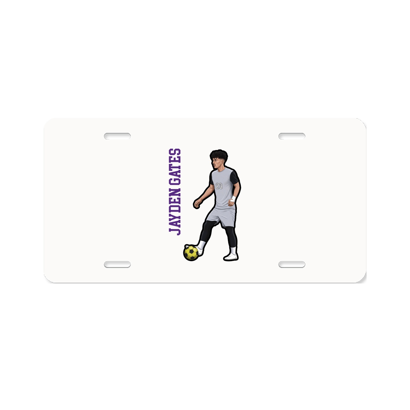License Plate — Name Vertical in Classic