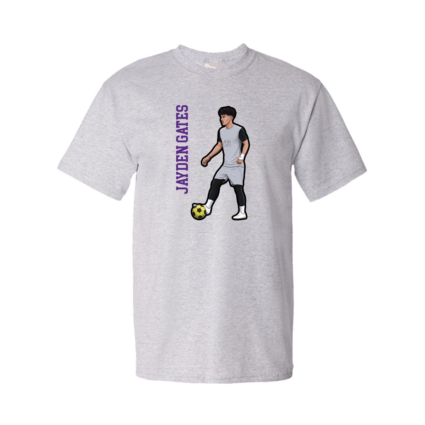Tee — Name Vertical in Grey