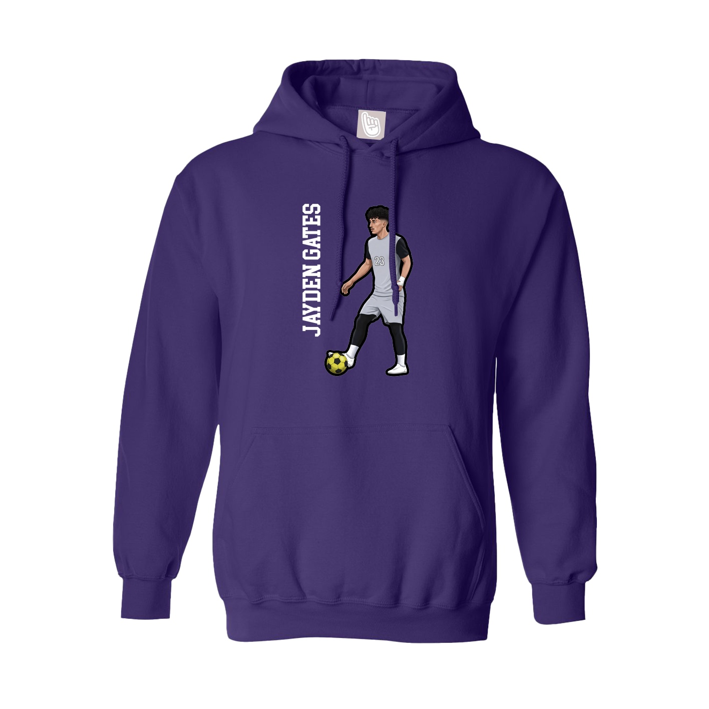 Youth Hoodie — Name Vertical in Purple