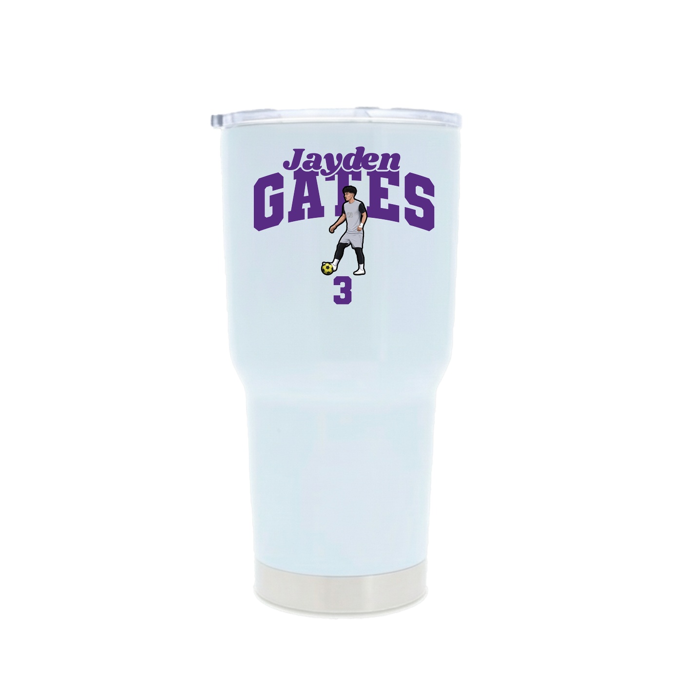 30oz Stainless Steel Tumbler — Signature Arch in White