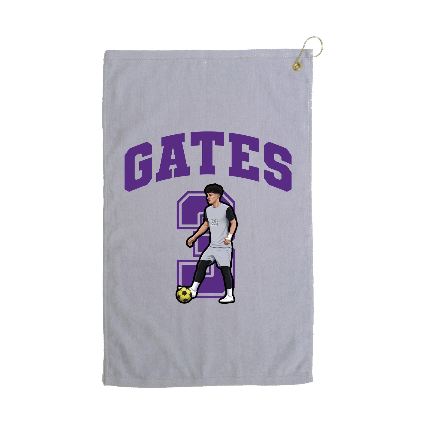 Golf Towel — Number in Grey