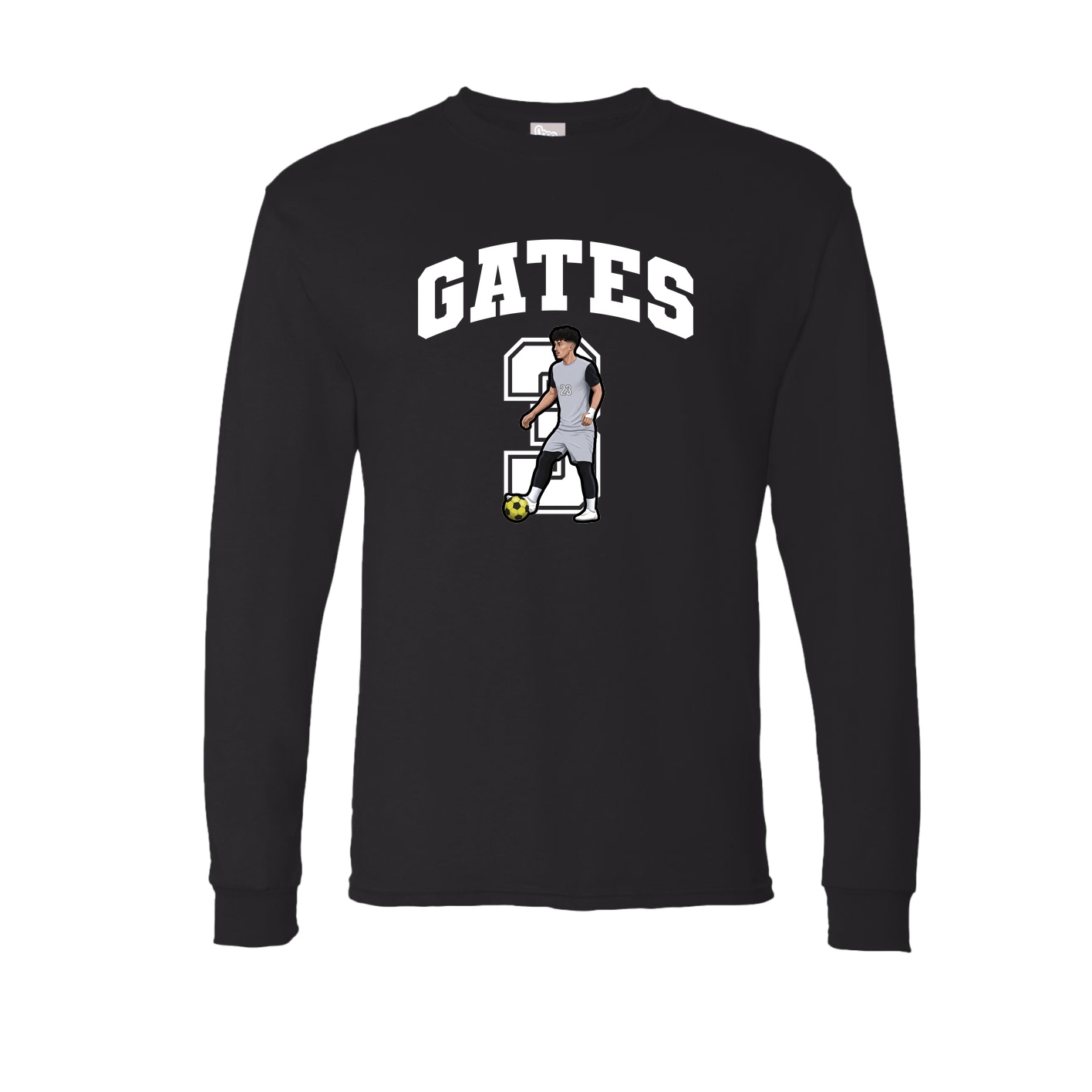 Long Sleeve Tee — Number in Black