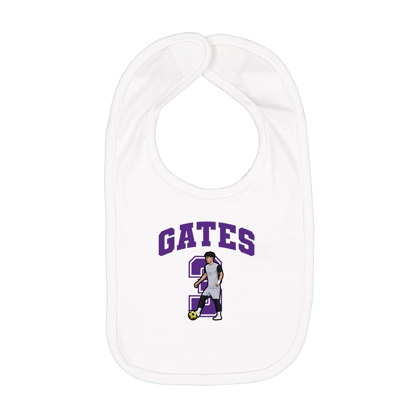 Infant Bib — Number in White