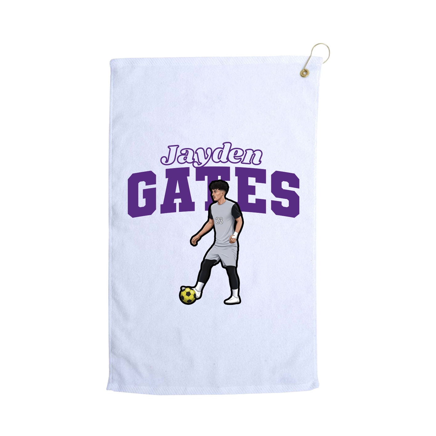 Golf Towel — Name Arch in White