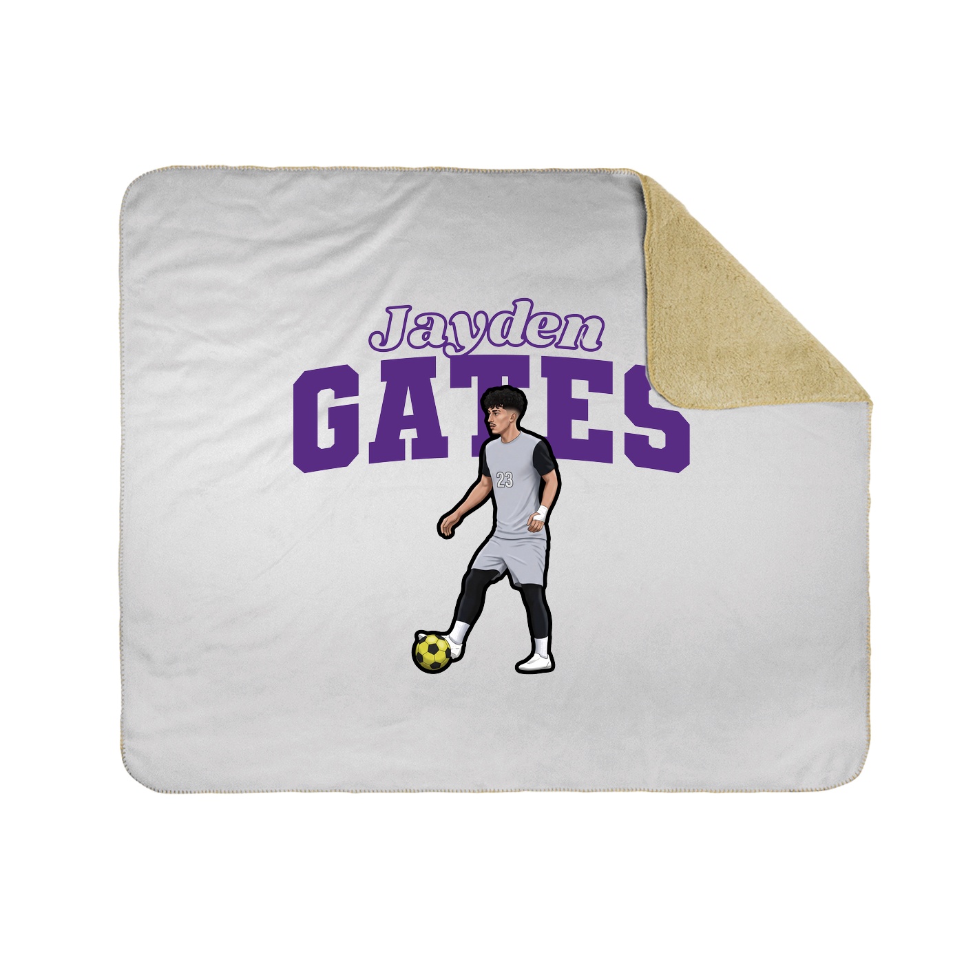 Throw Blanket — Name Arch in White