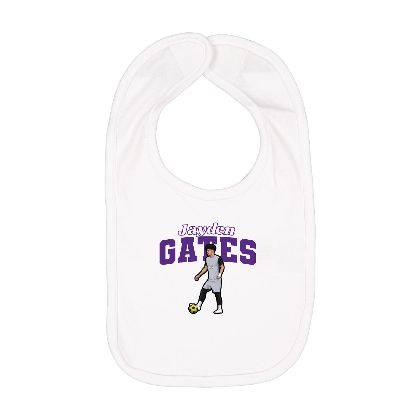 Infant Bib — Name Arch in White