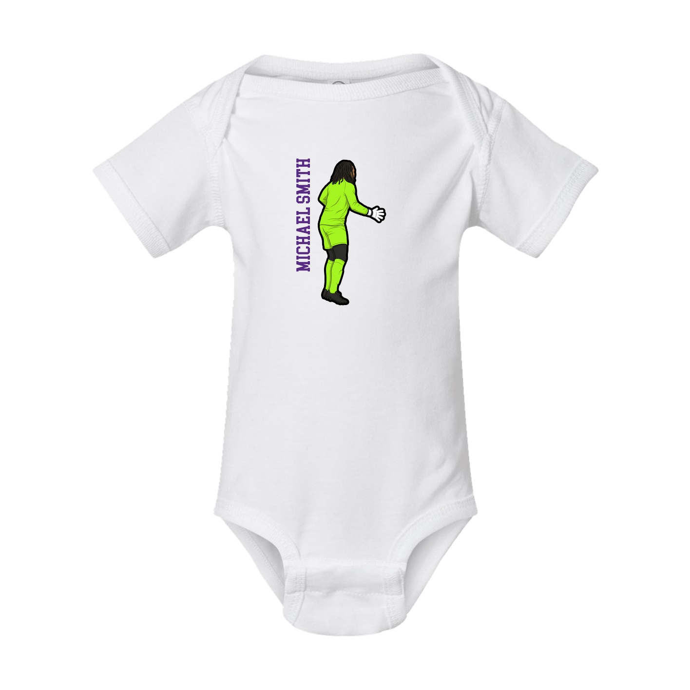Baby Onesie — Name Vertical in White