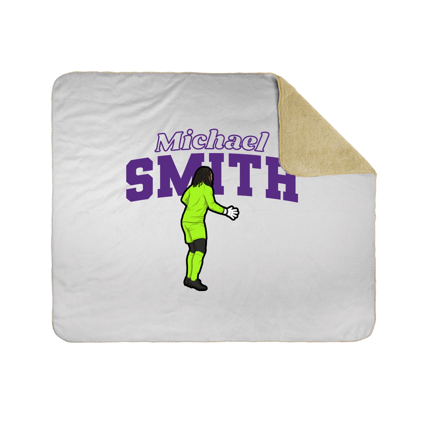 Throw Blanket — Name Arch in White