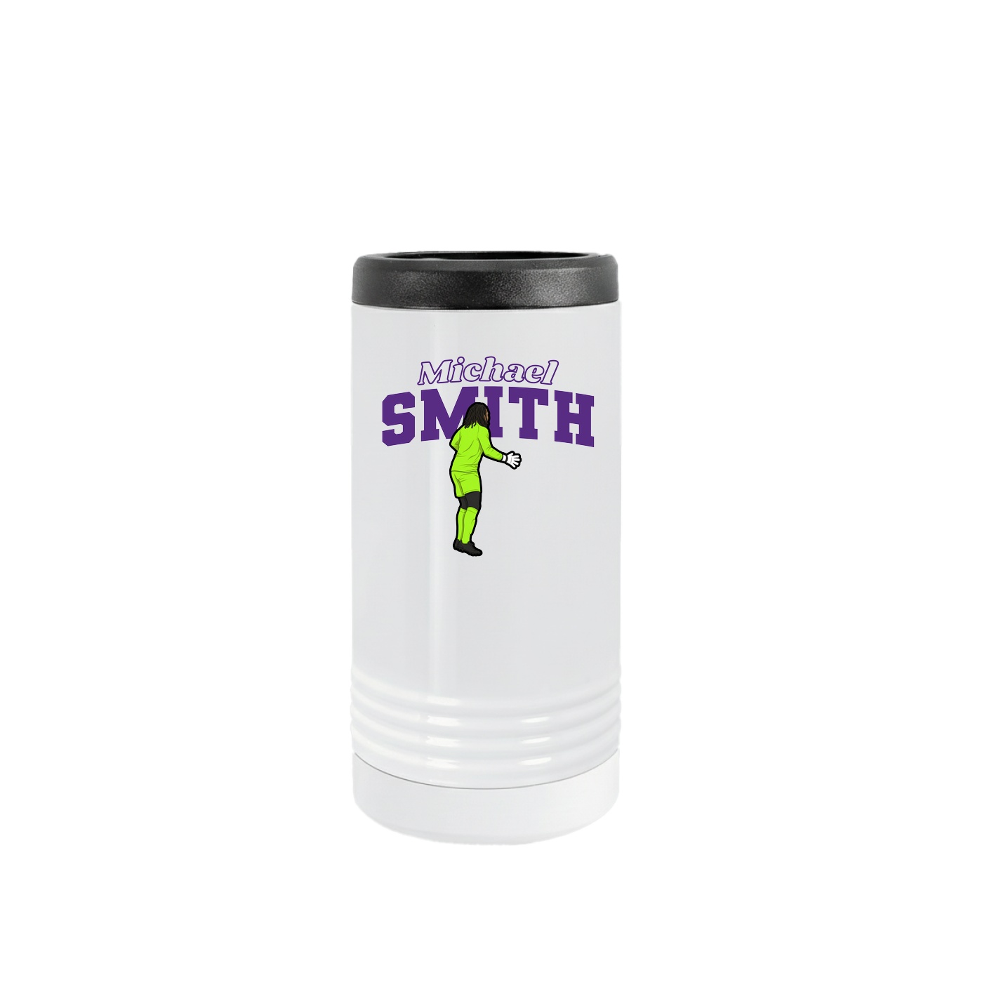 Slim Beverage Holder — Name Arch in White